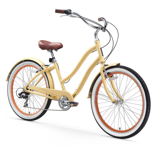 sixthreezero EVRYjourney Women's Beach Cruiser Bike, Step-Through Touring Hybrid Bicycle