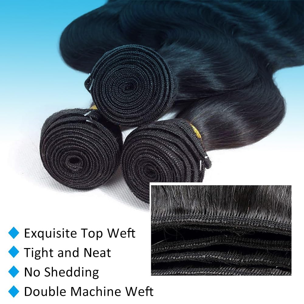 AnJudyReid 12A Human Hair Bundles Body Wave 26inch One Bundle 100% Unprocessed Brazilian Virgin Hair Bundles Double Weft Weave Body Wave Bundles Human Hair Natural Black Color