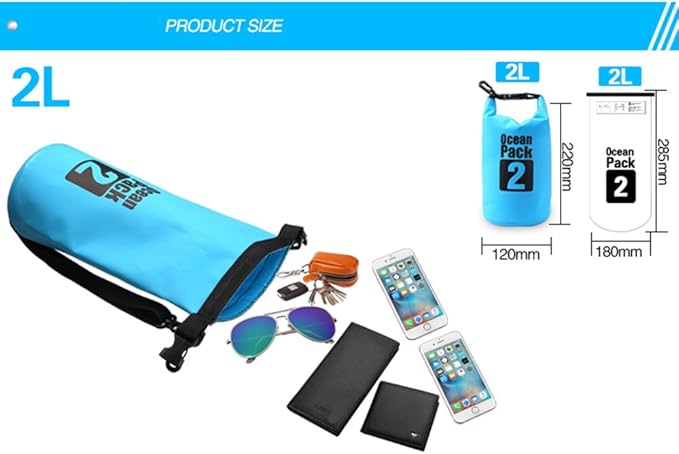 Dry Sack/Floating Waterproof Bag 2L/5L/10L/20L/30L for Boating, Kayaking, Hiking, Snowboarding, Camping, Rafting, Fishing and Backpacking