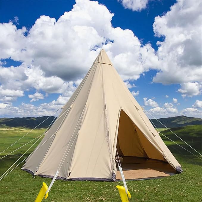 Plastic Tent Stakes Heavy Duty Beach - Premium PP Materials, Reusable - Rust-Proof, Easy to Use - Great for Hiking, Camping Outdoors - 10 Pcs, yellow, ZPDD662