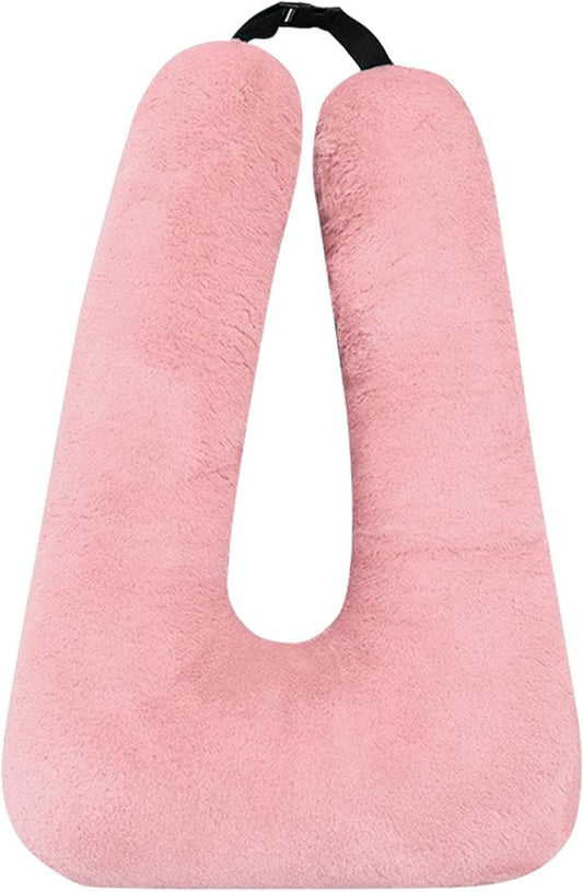 Travel Pillow, Travel Pillow for Kids, Sleeper Hold Pillow Travel, Removable U-Shaped Pillow for Adults and Children to Support Head and Body in The Back Seat of Long Car Trips (Pink)