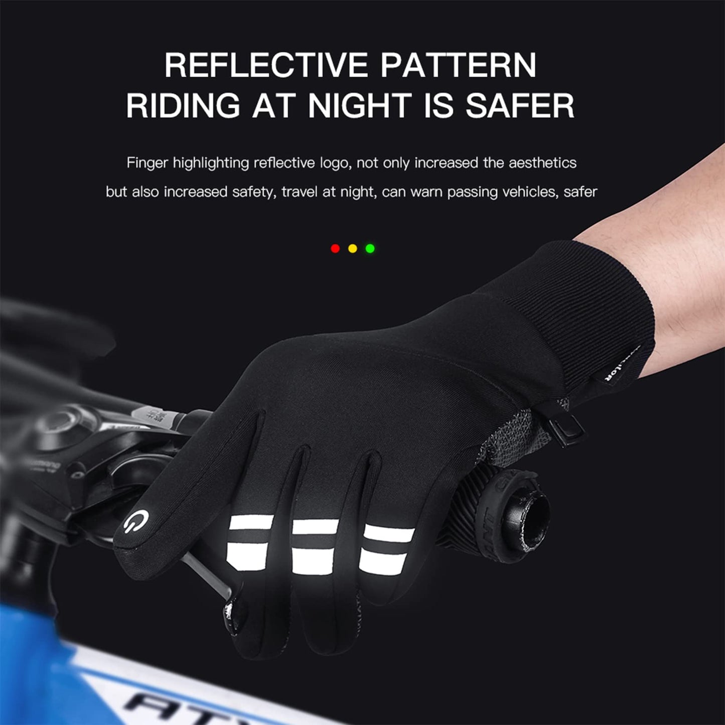 TEMEI Winter Warm Gloves, Thin Windproof Waterproof Thermal Glove, Non-Slip Palm, Flexible Touch Screen Finger Gloves for Men and Women Cold Weather Bike,Motorcycle,Hiking,Snow (Black, X-Large)