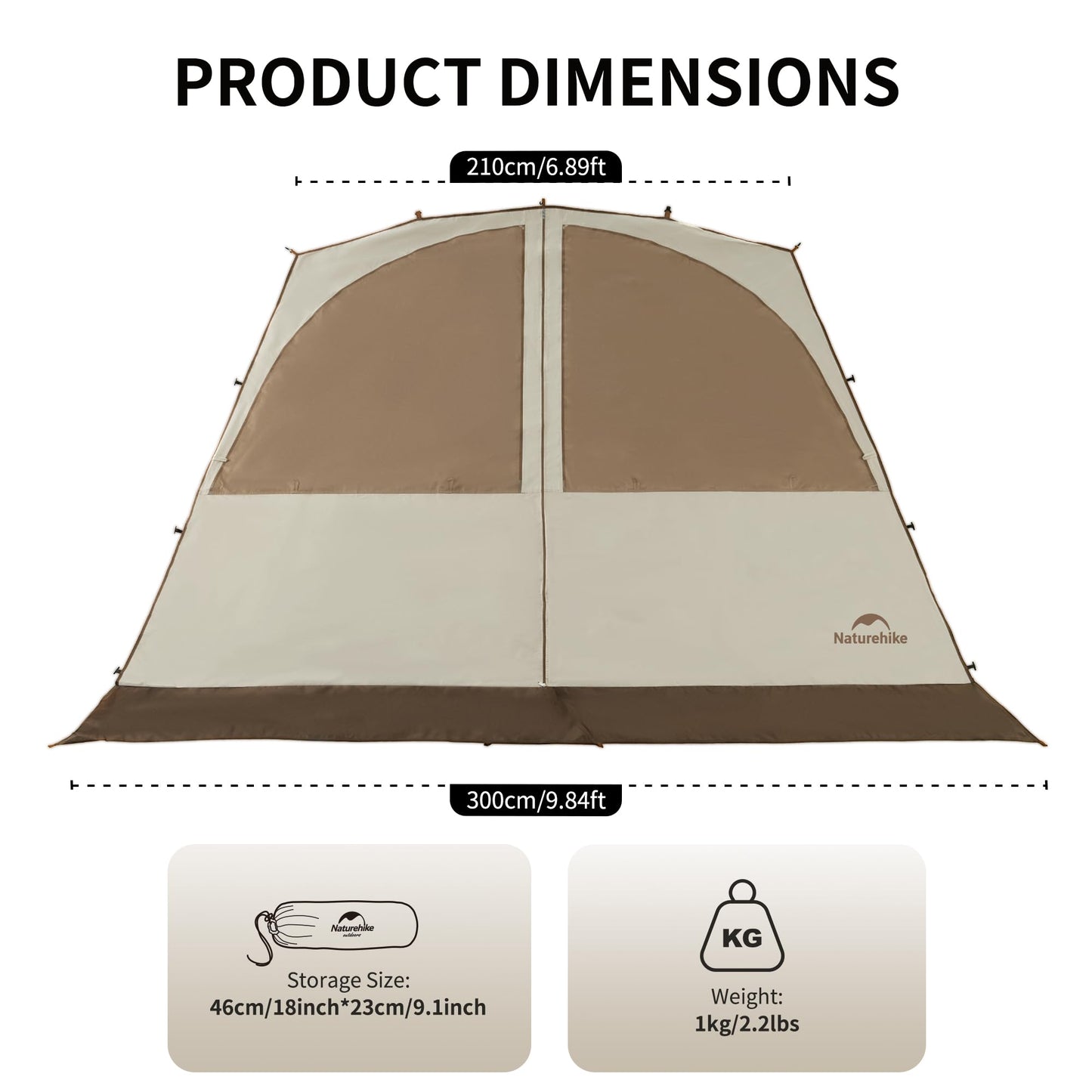 Naturehike Cloud Boundar Camping Tent, 60S Easy Setup Instant Pop up Tents for Camping,Canopy Tent for Sporting Events, Tailgating, Camping, Outdoor Activities