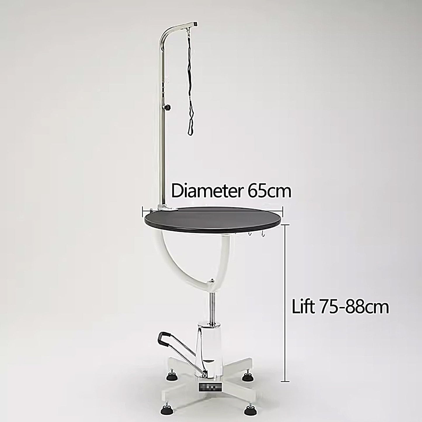 360°Swivel Dog Washing Station Hydraulic Lift Pet Grooming Table Heavy Duty Pet Grooming Table with Non-Slip Countertop Thickened Steel Frame Black and White