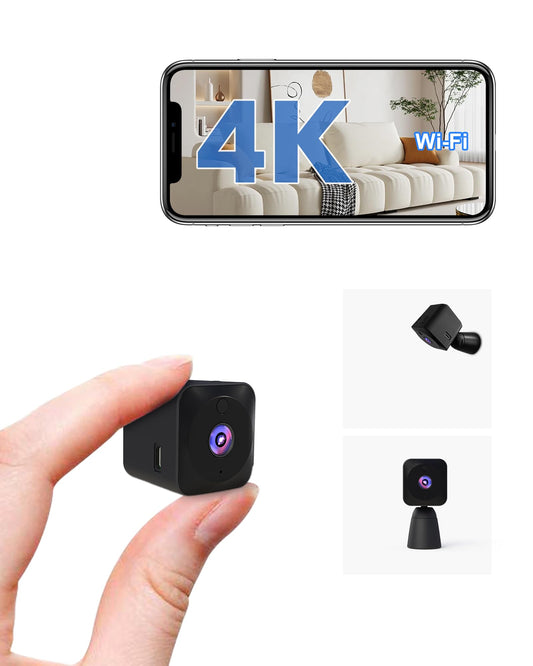 AOBOCAM 4K Mini WiFi Camera Wireless for Home Security Mini Video Camera for Home, Shop, Office with Smart Motion Detection, App Control, Night Vision (Cube)