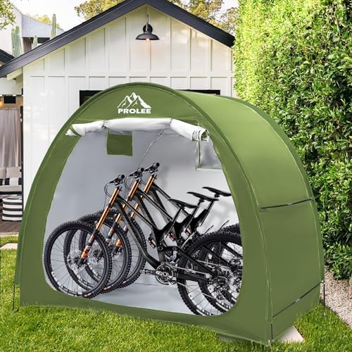 Bike Shed 6.6FT Waterproof 210D Oxford Fabric, Bike Storage with Window Design for Outdoor Storage, Bike Storage Tent for 2-3 Bikes, Outdoor Storage Waterproof