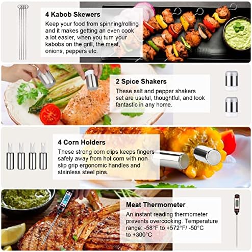 39PCS Griddle Accessorie Kits, Outdoor Grilling Tools for Blackstone and Camp Chef, Stainless Steel BBQ Accessorie Grill Spatula Set With Basting Cover Chopper, Scraper, Bottle, Tongs, Egg Mold