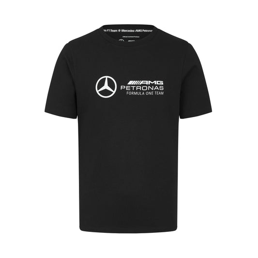 Mercedes AMG Petronas F1 Men's Tshirt with Large 3D Team Logo Execution - Black - Size: M