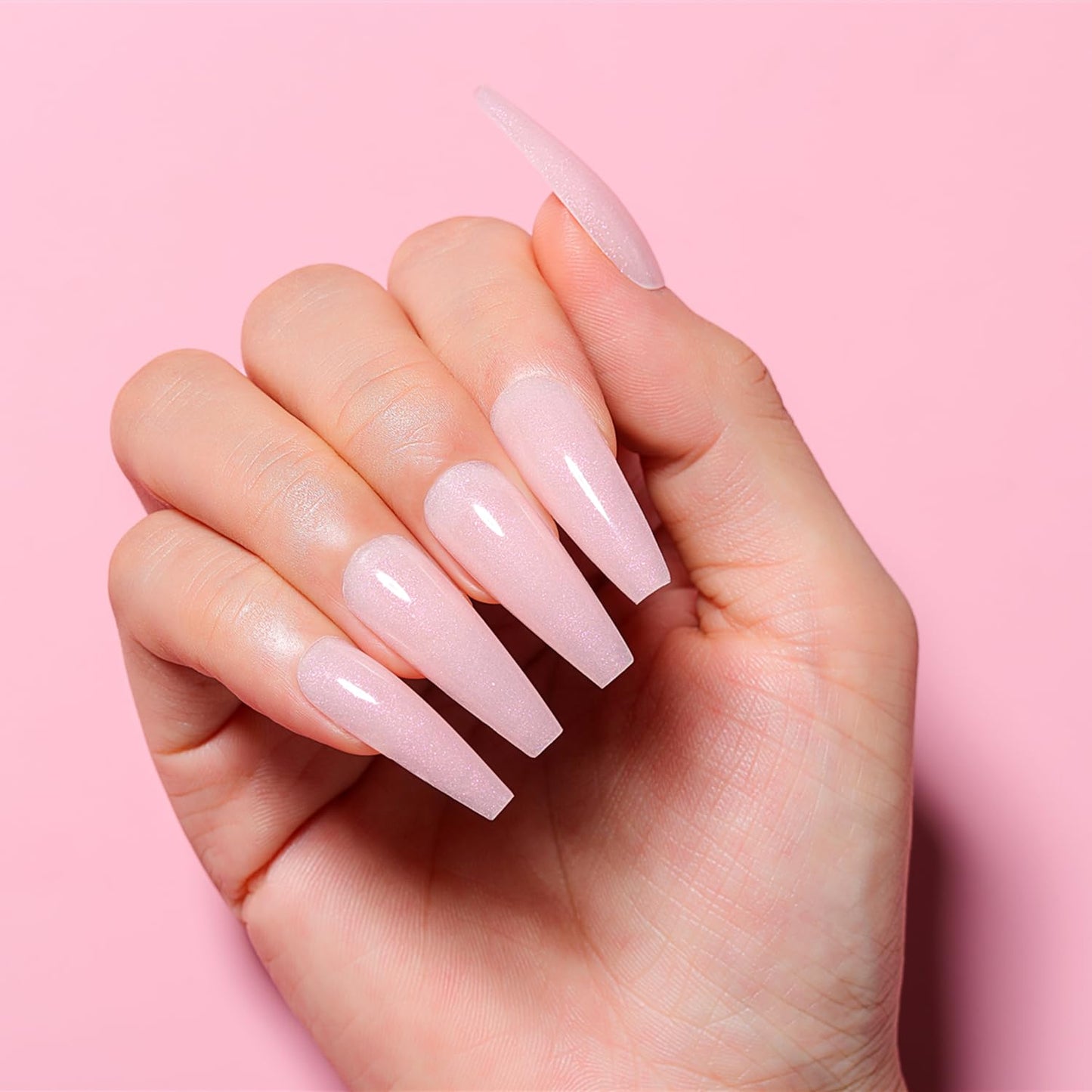 AIMEILI Poly Nail Extension Gel Milky Pink Glitter Builder Nail Gel Hema Free Poly Nail Enhancement Nail Art Design DIY Salon Nail At Home Gift for Women Nail Gel - 050