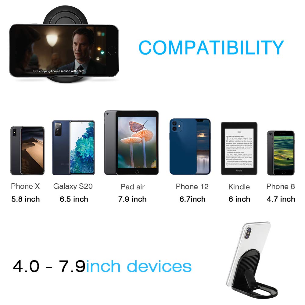 Ama Forest Cell Phone Stand 3Pack, Portable Foldable Desktop Cell Phone Holder, Adjustable Universal Multi-Angle Cradle Stands for Tablet iPad iPhone X/xr/xs max Samsung Galaxy, Black, White, Pink