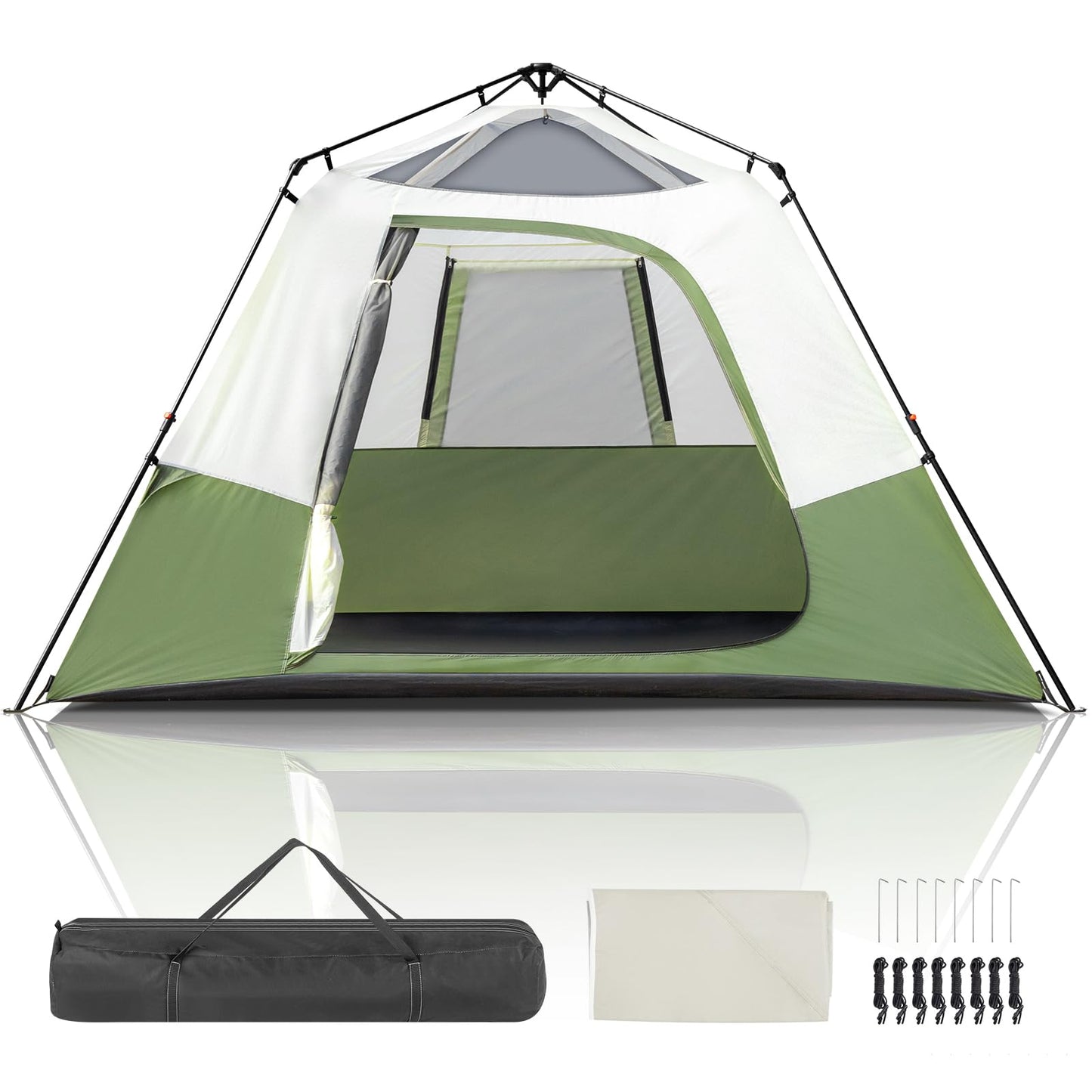 Outvita Camping Tent - 4/6 Person Waterproof, Portable Backpacking With Instant Setup, Double Fabric for Family Camping, Hiking, Outdoor - Set Up Within 60 Seconds, Army Green