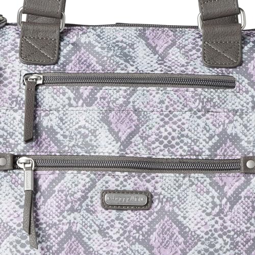 Baggallini Womens 3-in-1 Convertible Backpack with RFID phone wristlet, Blush Python, One Size US