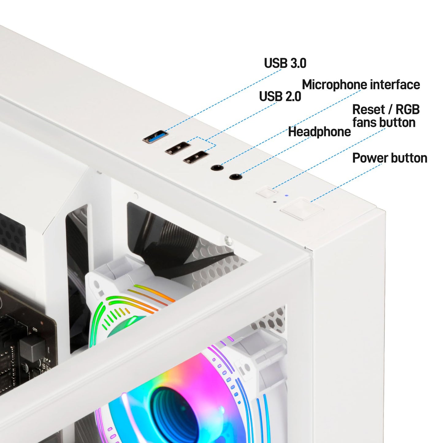 LXZ Gaming Desktop PC Core i5-13400F & Arc B580 12GB GPU, 32GB RAM, 1TB SSD - High Performance Desktop Computer for Gaming/Design (White)