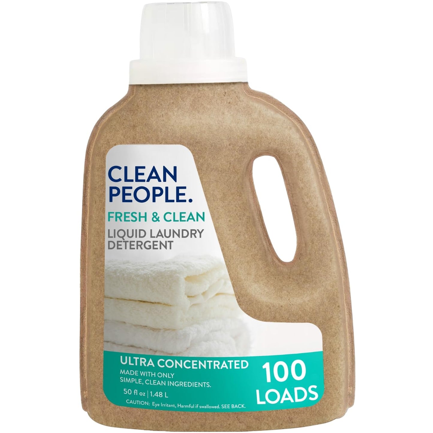 The Clean People Liquid Laundry Detergent - Recyclable Packaging, Stain Fighting - Ultra Concentrated, Laundry Soap - Fresh Scent, 50 fl oz