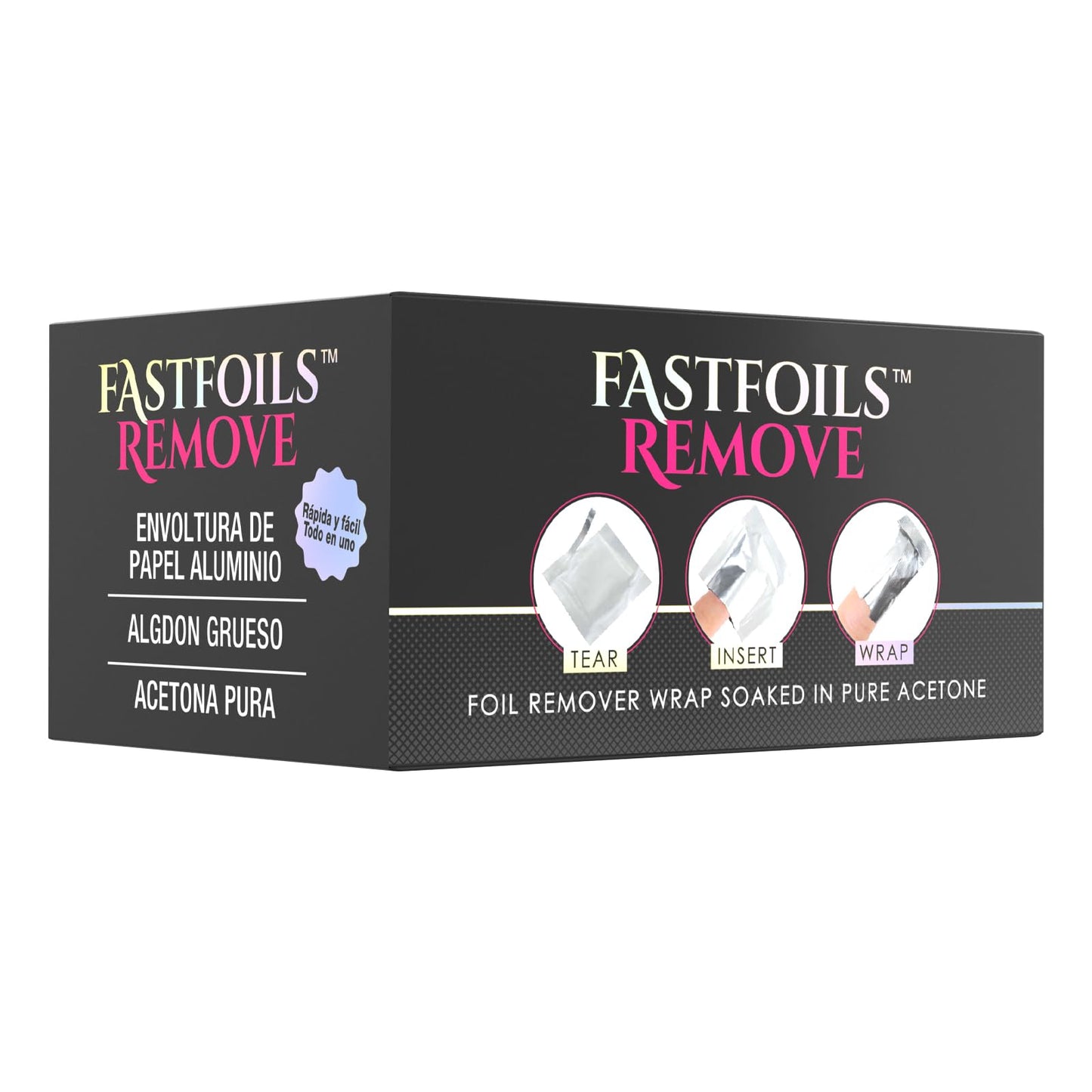 Americanails FastFoils 100 ct, One Step Gel Polish Foil Remover Wraps, All-In-One Foil Remover With Thick Cotton Pad & Pure Acetone, Remove Nail Polish, Gel Polish, Gel Nails, Acrylic Nails, Dip Nails