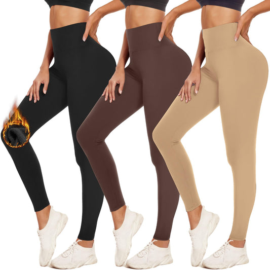 Aoliks Women's Fleece Lined Leggings Soft High Waist Slimming Warm Leggings Winter Workout Yoga Pants