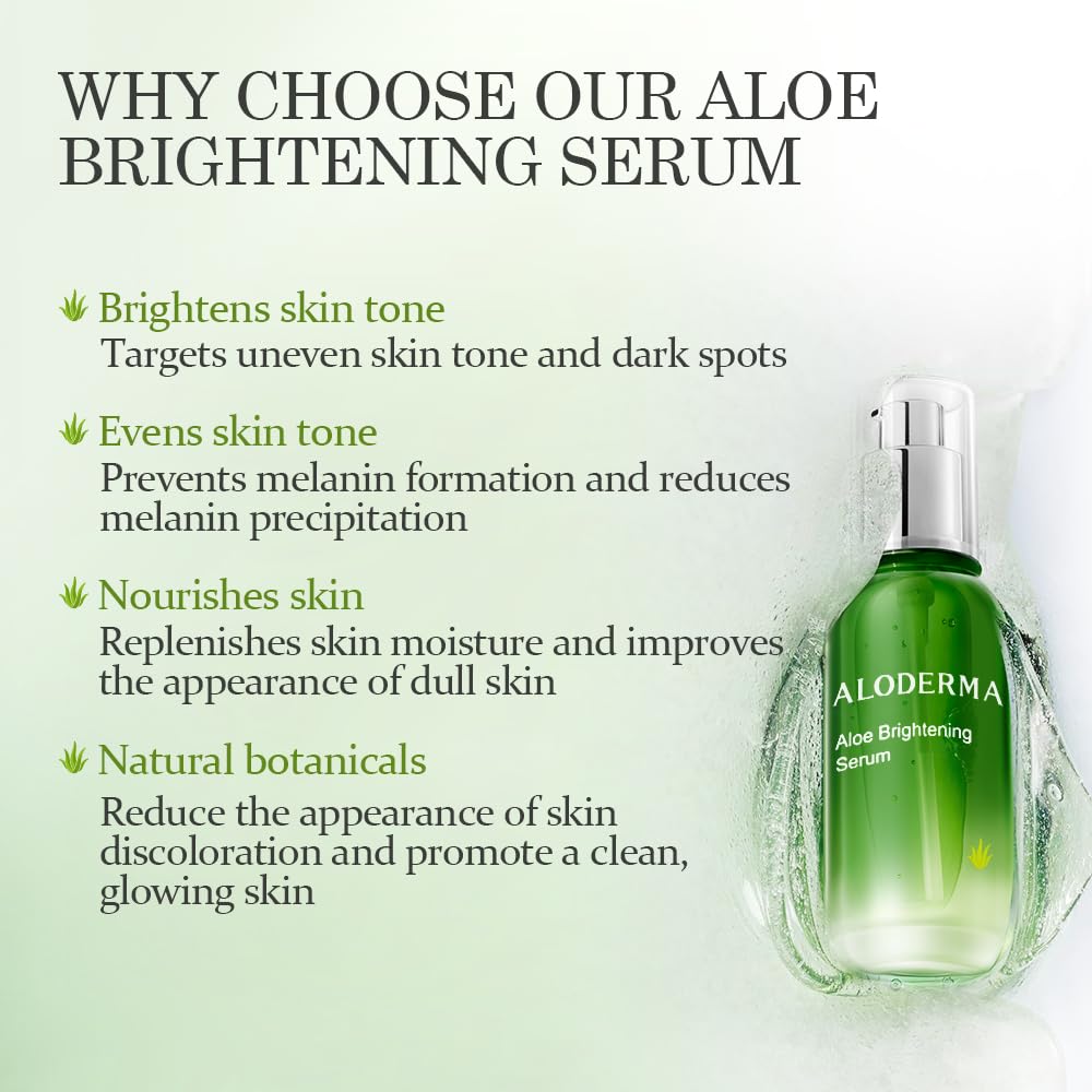 Aloderma Signature Aloe Brightening Set - 5 Pieces - Gel, Cleanser, Toner, Serum, Cream