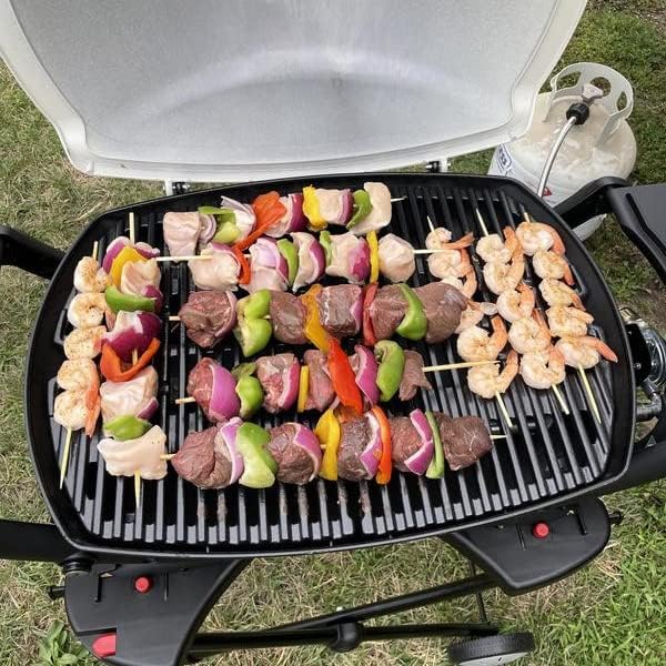 QuliMetal 7645 Cast Iron Cooking Grates for Weber Q200, Q220, Q2000, Q2400 Series Gas Grills, for Weber 396000, 396001 Grill Parts Grill Grates Replacement for Weber 7645 65811 69935, 2 Pack