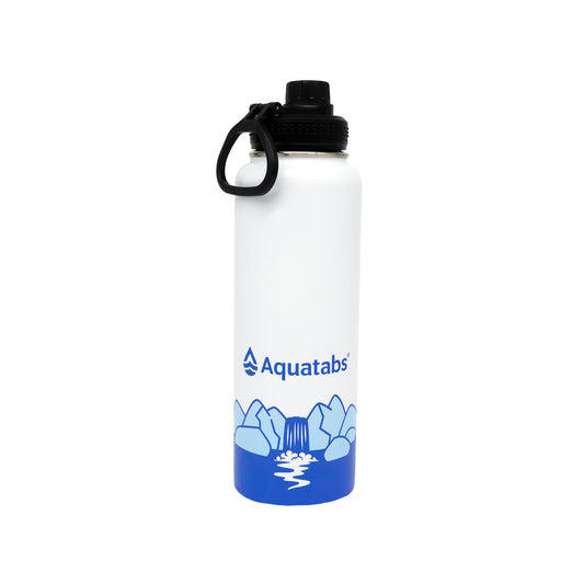 Aquatabs Insulated Stainless Steel 40 oz Water Purifier Water Bottle - BPA Free Bottle