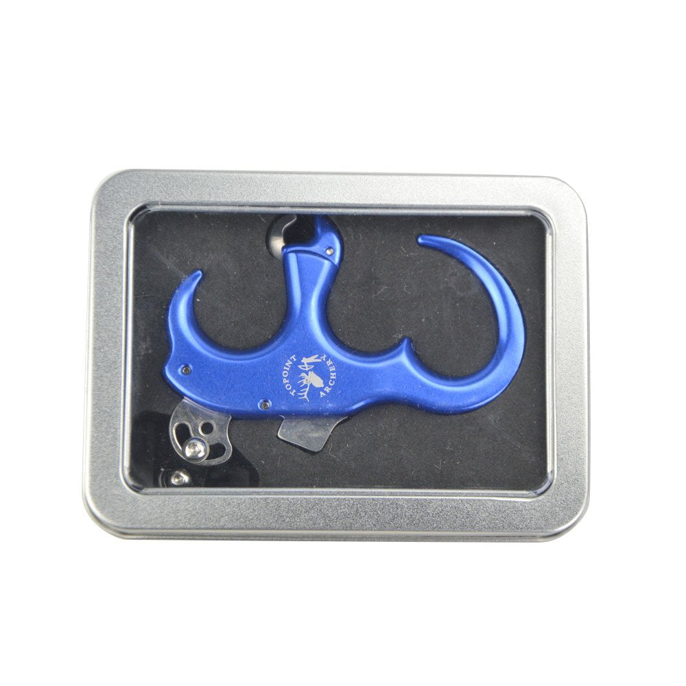 SHARROW Bow Release Aid 3/4 Fingers Automatic Archery Release Aluminium Alloy Thumb Trigger for Compound Bow Accessory (Blue)