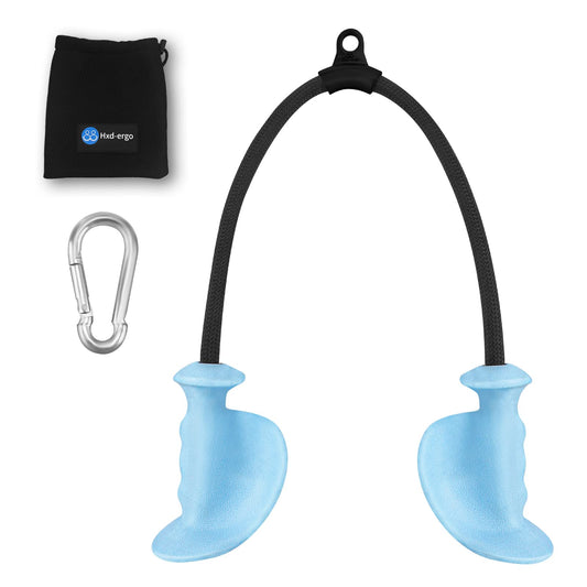 HXD-ERGO Tricep Rope with Ergonomic Handles, 36 Inch Tricep Pull Down Rope for Cable Machine, Pulley System, Triceps Rope Cable Attachment for Gym, Home (Blue)