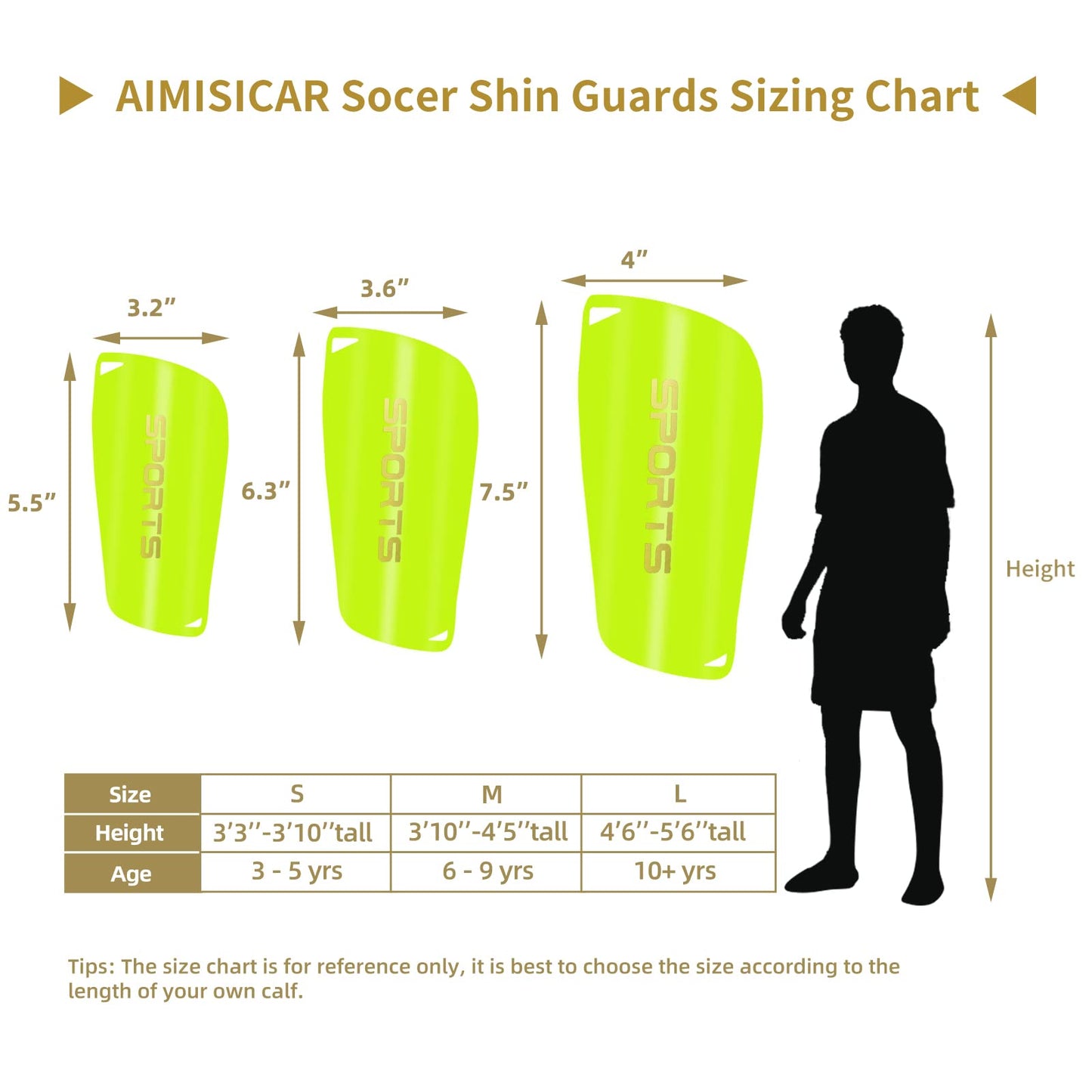 AIMISICAR Kids Youth Soccer Shin Guards, Shin Pads and Shin Guard Sleeves for 3-15 Years Old Boys and Girls for Football Games, EVA Cushion Protection Reduce Shocks and Injuries