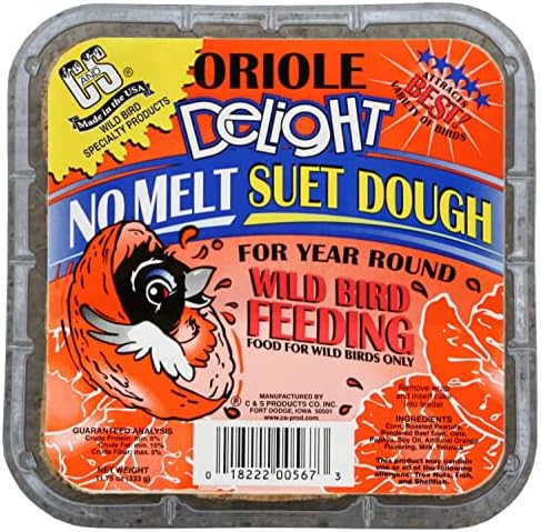 C&S Oriole Delight No Melt Suet Dough 11.75 Ounces, 12 Pack