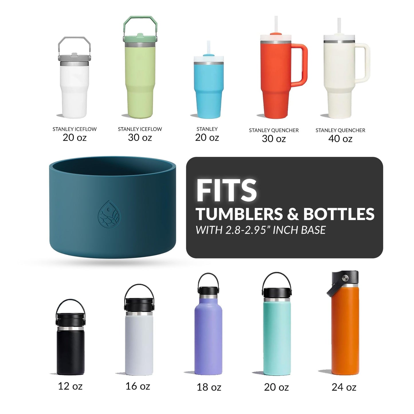 REUZBL Pastel Silicone Bottle Boot Sleeve for Stanley Tumblers 20-40oz, Hydro Flask Tumblers, Simple Modern Tumblers, Iron Flask Tumbler, Similar Tumblers, Tumbler Water Bottle Accessory