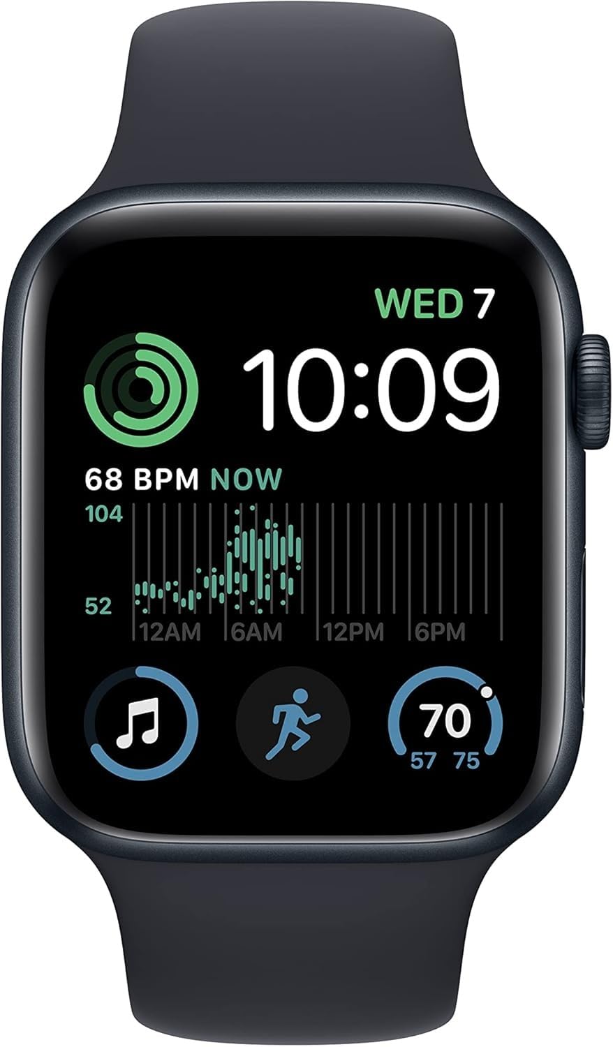 Apple Watch Series 9 (GPS + Cellular 45mm) Midnight Aluminum Case with Midnight Sport Band M/L (Renewed)