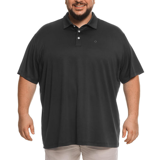 HOdo Big and Tall Mens Polo Shirt Moisture Wicking Sport Shirt Black 6XL