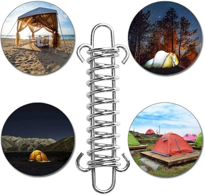 2pcs Tent Wind Spring Wind Rope Buckle,Outdoor Camping High Strength Steel Rope Buckle,Tent Fixed Buckle Spring Hook Buckle