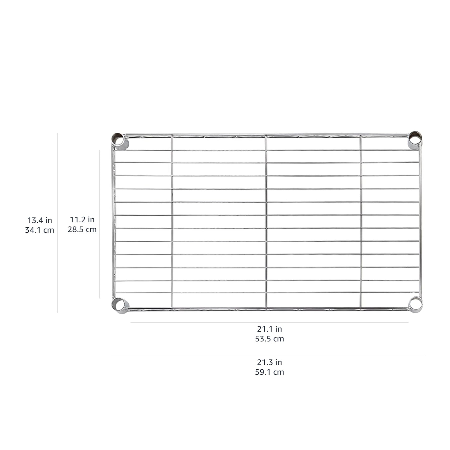 Amazon Basics 4-Shelf Adjustable, Storage Shelving Unit, (200 Pound Loading Capacity per Shelf), Steel Organizer Wire Rack, 13.4"D x 23.2"W x 48"H, Chrome