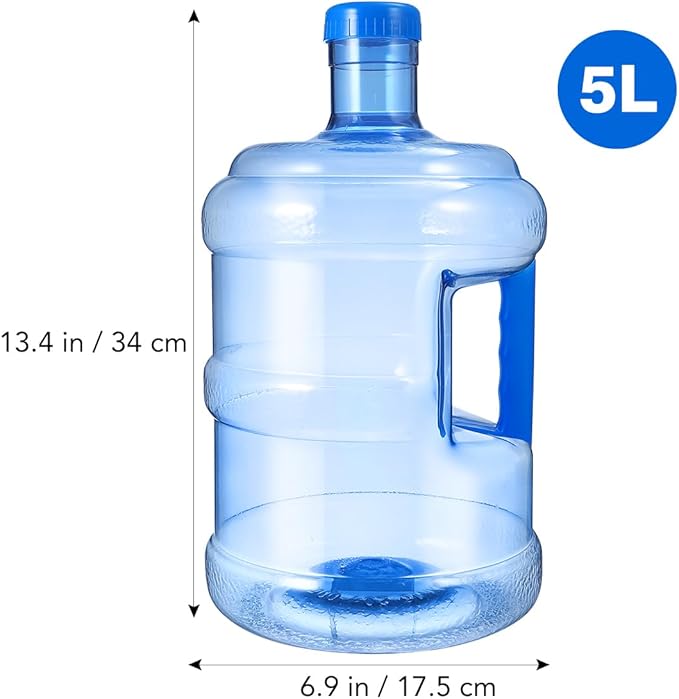 PACKOVE 5L Water Bottle Gallon Water Bottle Plastic Water Jug with Handle Leak Proof Water Bottle Reusable Water Jug for Gym Sports Office Daily