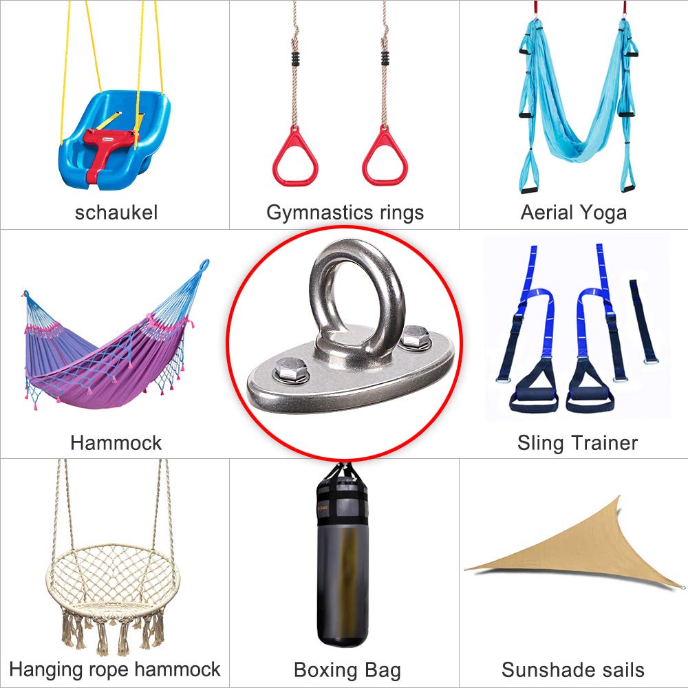 BeneLabel Wall Ceiling Mount Bracket for Suspension Strap Trainer, 2800lb Capacity, Body Weight Strength Training Systems, Aerial Yoga Swing & Hammock, Resistance Band, Battle Rope, Boxing Equipment