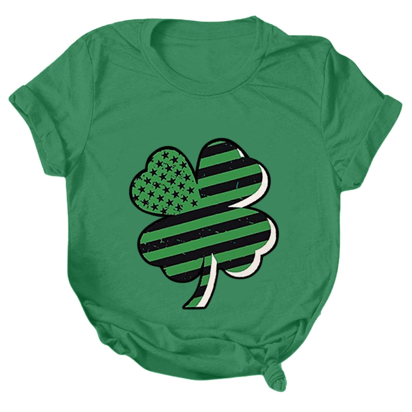 Aniywn Women's St Patricks Day Casual Short Sleeve T-Shirt Round Neck Graphic Print Tee Top Blouse