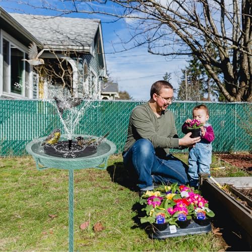 Metal Bird Bath for Outside, 36.2" Height Birdbath Bowl Standing Bird Feeders for Outdoors with 4 Prongs Base Stake, Freestanding Birdfeeders for Garden Yard Lawn Decor (Retro Green)