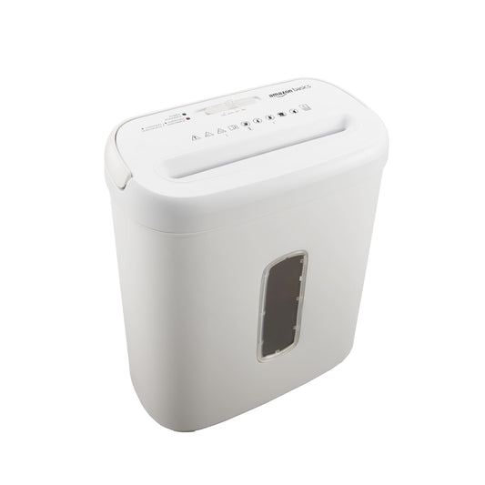 Amazon Basics Cross Cut Paper and Credit Card Shredder for Security - 8-Sheet, Heavy Duty, White
