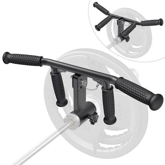 SELEWARE T & V Bar Row Landmine Handle Attachment for 2" Barbell Bar, Solid Multi-Grip Landmine Handle T Row Attachment with Non-Slip Rubber Handle, Fits 2" Olympic Bars Strength Training Bars