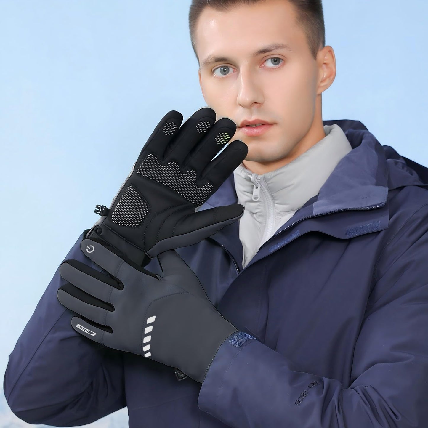 Vilico Winter Gloves for Men Women Cold Weather,Waterproof Winter Bike Gloves for Men Warm with Touchscreen Fingers,for Cycling,Driving,Motorcycle