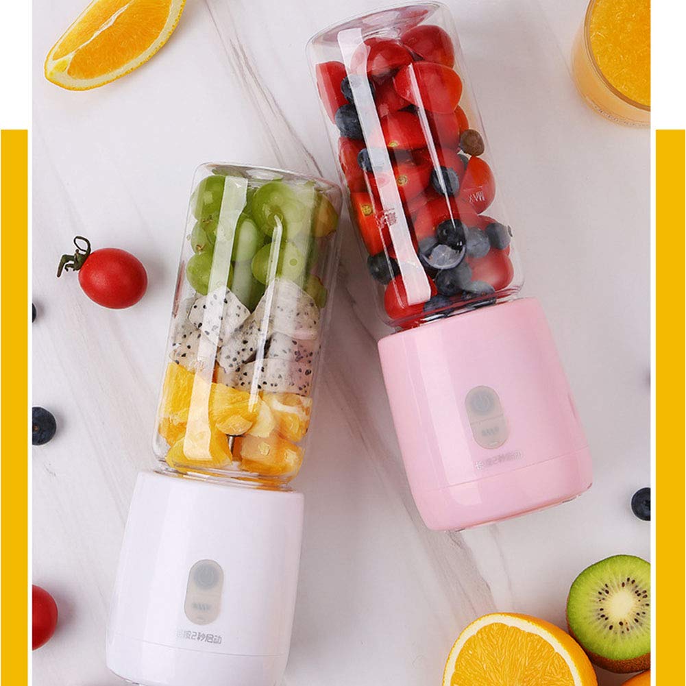 CGKs6anmU Blender Smoothies Smoothie Maker Blender Mini Laptop with Portable Tritan Bottles 300 Ml 6 Blades of Stainless Steel 5W 18000 Revolutions/Min No BPA Blender Smoothie Maker Pink