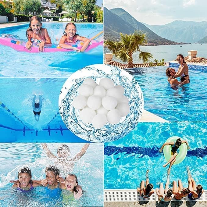 1.5 lbs Pool Filter Balls Eco-Friendly Fiber Filter Media for Swimming Pool Sand Filters (Equals 25kg/50lbs Pool Filter Sand)