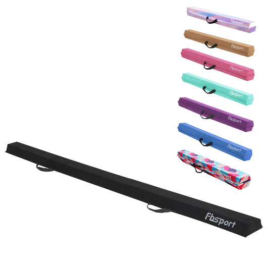 FBSPORT 8ft Balance Beam: Folding Floor Gymnastics Equipment for Kids Adults,Non Slip Rubber Base, Gymnastics Beam for Training, Practice, Physical Therapy and Professional Home Training