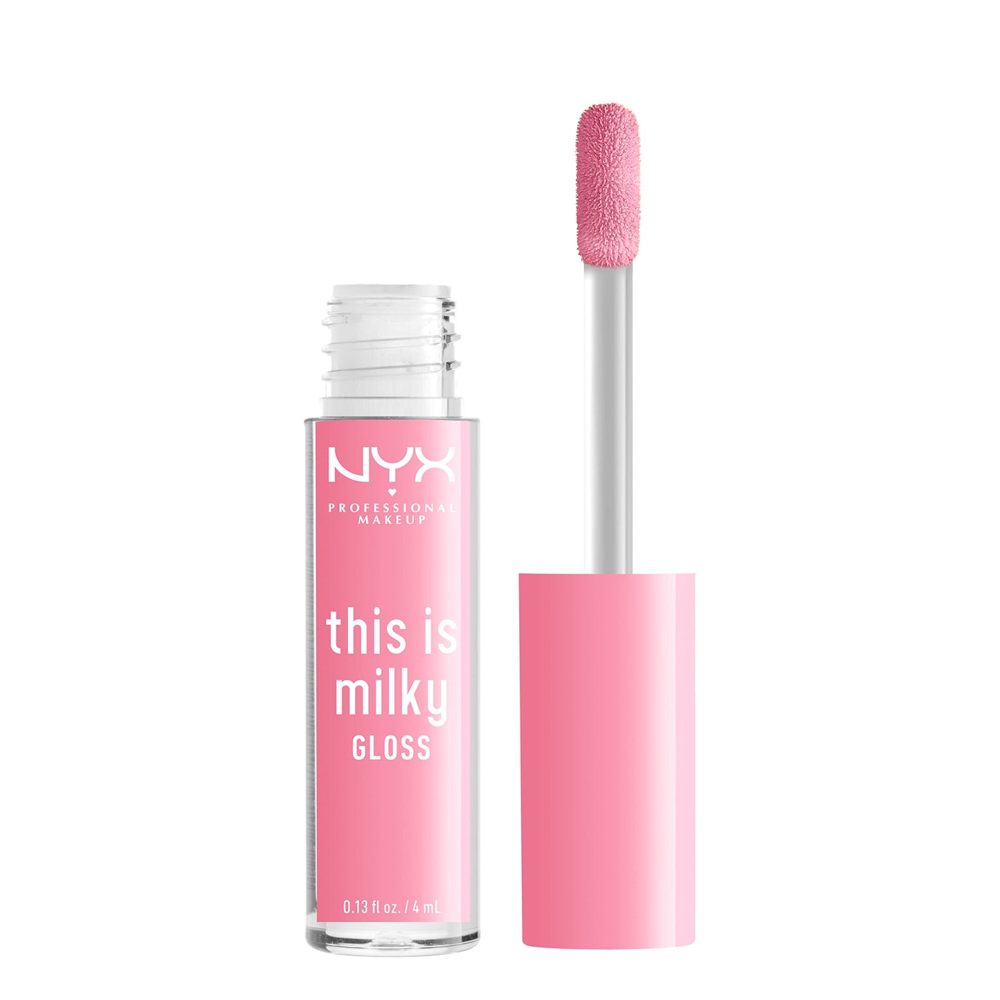 NYX PROFESSIONAL MAKEUP This Is Milky Gloss, Vegan Lip Gloss, 12 Hour Hydration - Milk It Pink (Sheer Baby Pink)