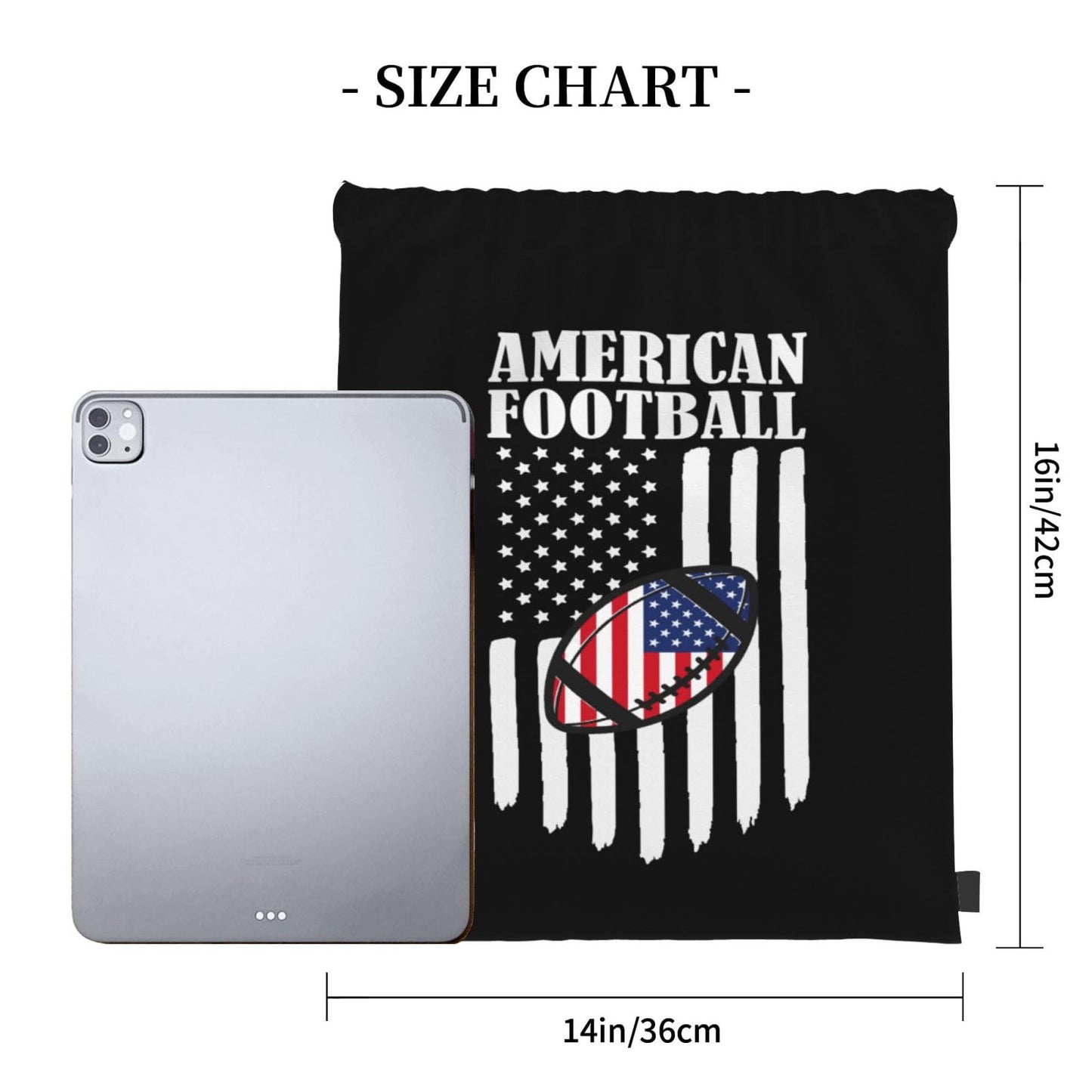 AIMASTZ American Football Unisex Drawstring Backpack Bag Sport Gym Swim Travel Sackpack