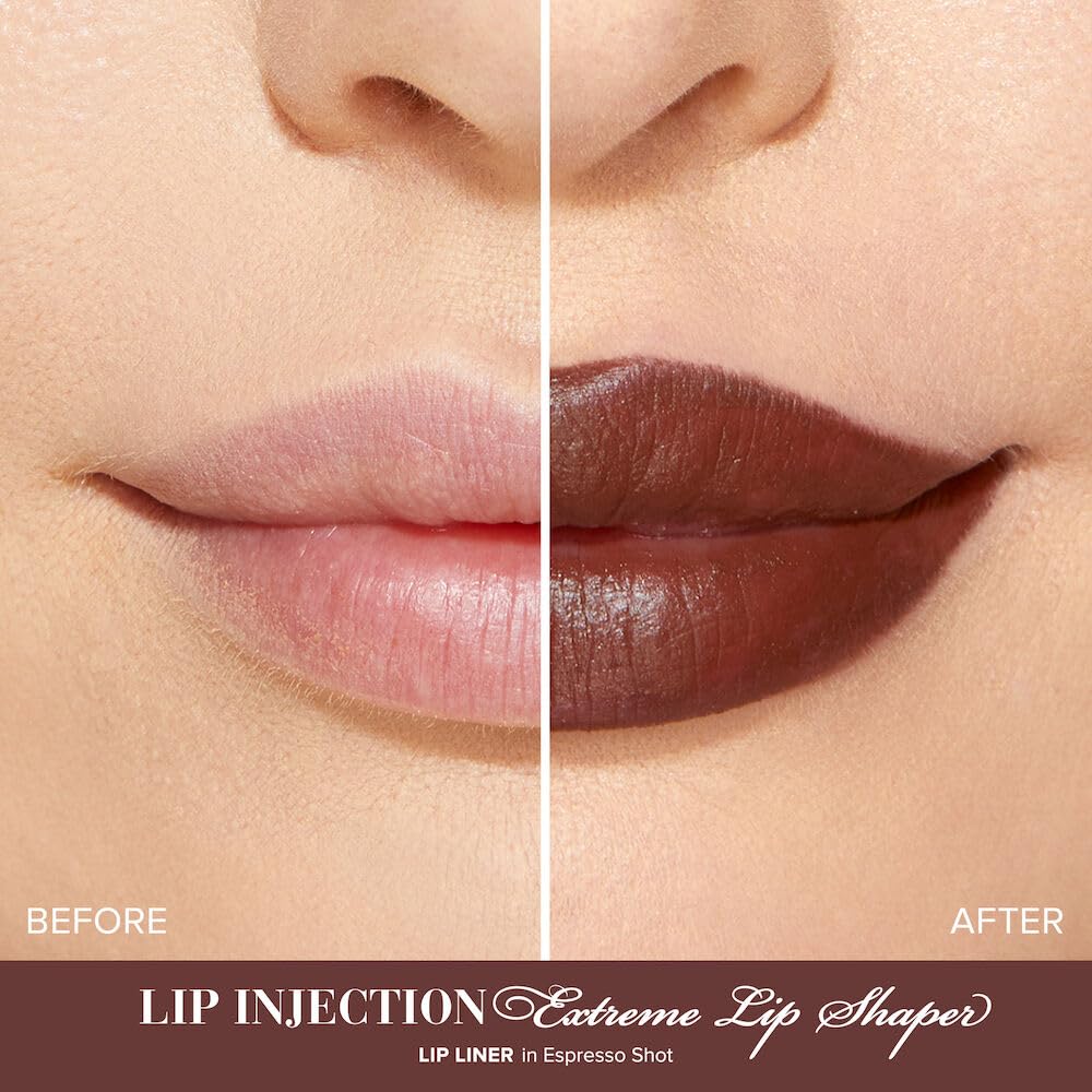Too Faced Lip Injection Extreme Lip Shaper Plumping Lip Liner | Long Lasting + Smudge Proof, Dark Chocolate Nude