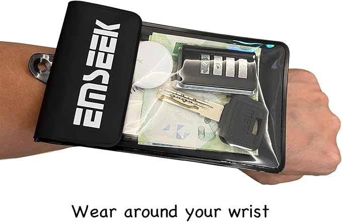 Armband Waterproof wallet Floating Surf Car Key Fob Case Beach dry bag ankle Waterproof Pouch Holder For GPS Key Money Credit Vaccine Card Driver License ID Badge (Light Green)