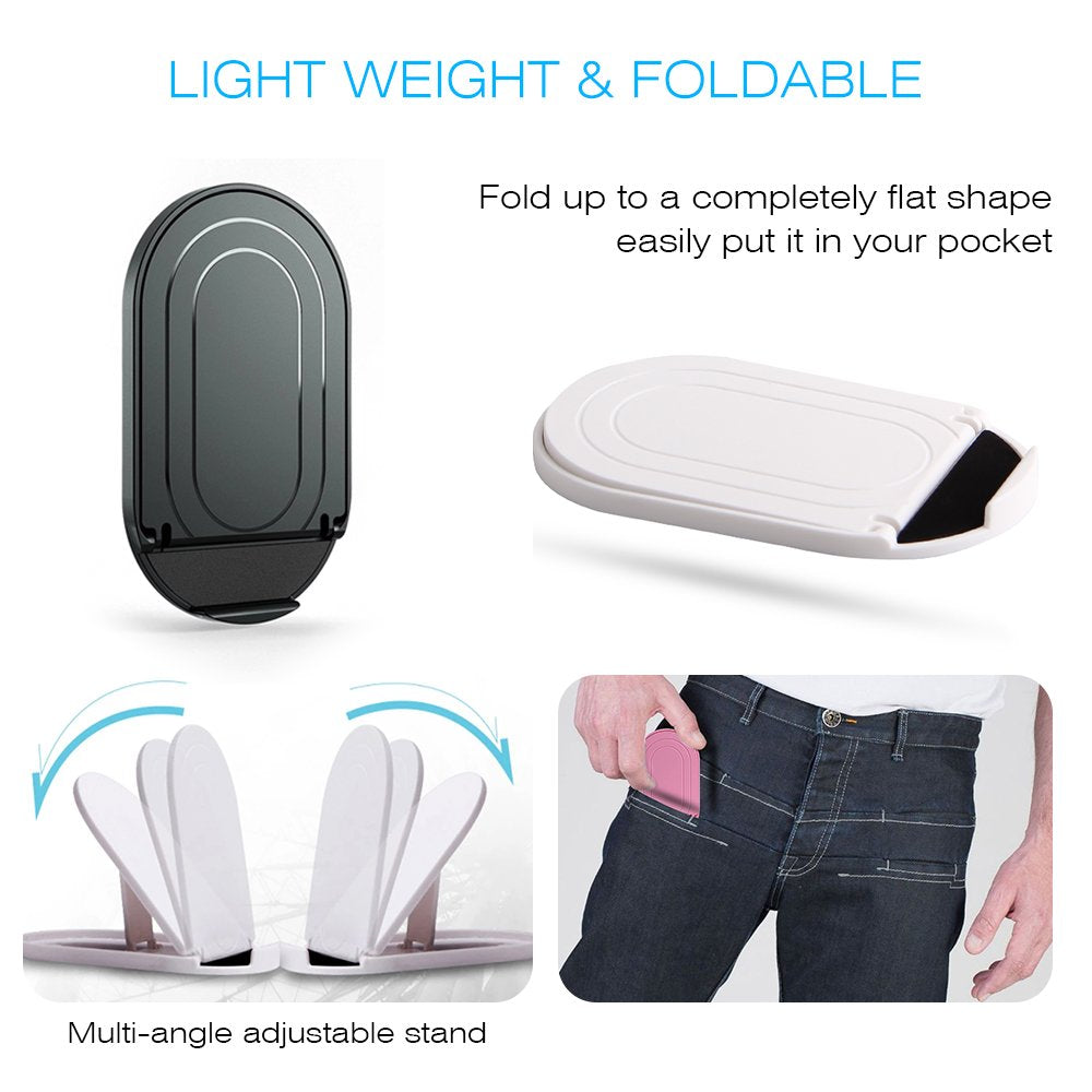 Ama Forest Cell Phone Stand 3Pack, Portable Foldable Desktop Cell Phone Holder, Adjustable Universal Multi-Angle Cradle Stands for Tablet iPad iPhone X/xr/xs max Samsung Galaxy, Black, White, Pink