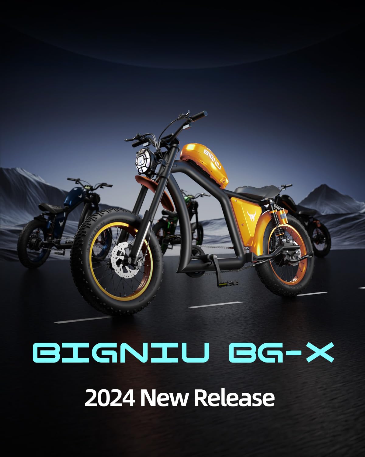 BIGNIU BG-X Electric Bike for Adults,1500W Brushless Motor 48V/31.5Ah Up to 40 Miles E-Bike Front/Rear Turn Signal Dual Suspension Ebikes with Windshield (Gold)