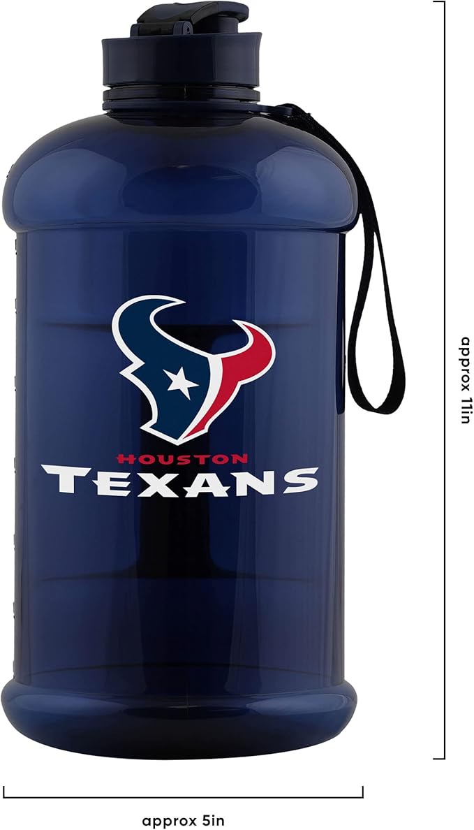 FOCO NFL Team Logo 2L Plastic Clear Large Sports Water Bottle