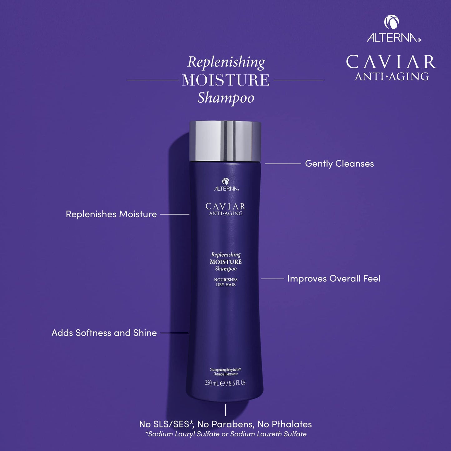 Alterna Haircare CAVIAR Anti-Aging Replenishing Moisture Shampoo and Conditioner Jumbo Set, 16.5oz each | Protects, Restores and Hydrates | Sulfate Free